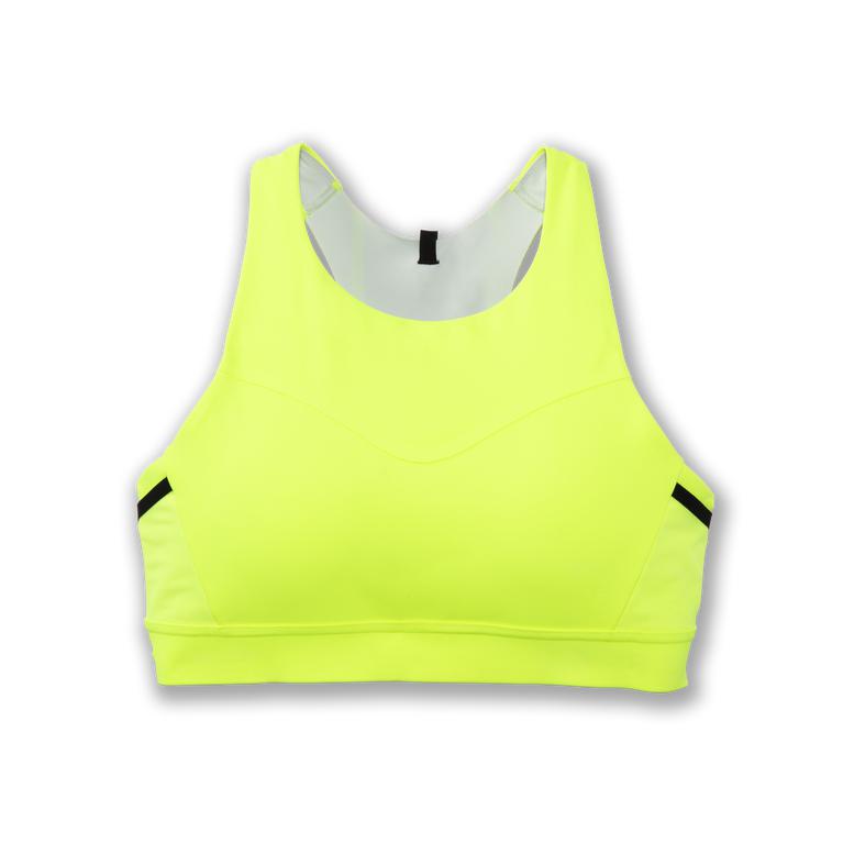 Brooks Drive 3 Pocket - Womens Running Bra - Nightlife/Greenyellow (60794RPDA)